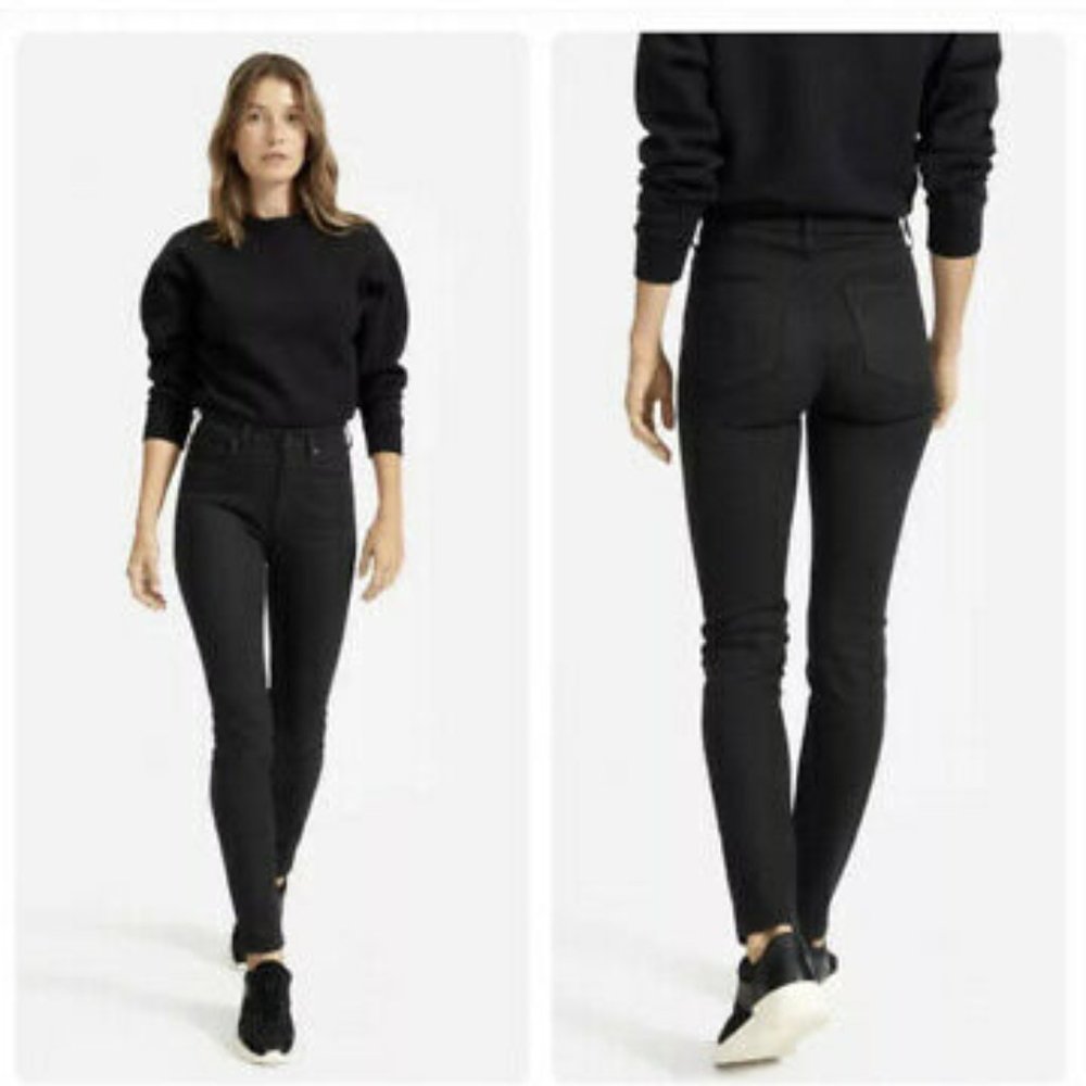 Everlane high rise skinny jeans black 25